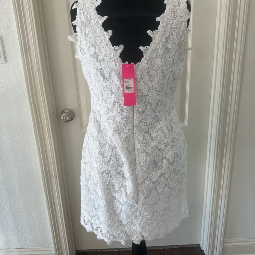 NWT Lilly Pulitzer Elegant White Lace Dress, Sz 14 - Picture 5 of 8